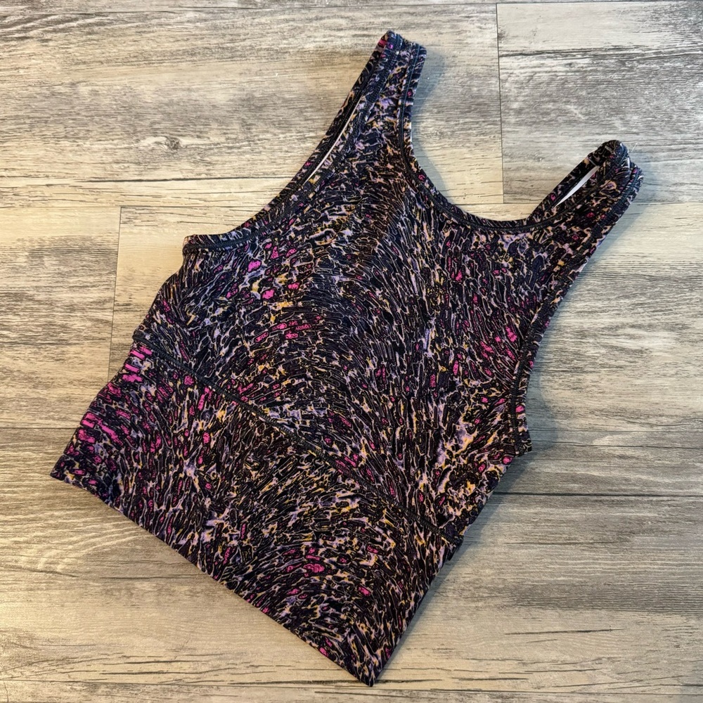 Black Lululemon Power Pivot Tank Top *Everlux Topography Multi